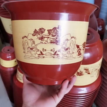 新品古典仿瓷塑料花盆阳台户外都适合