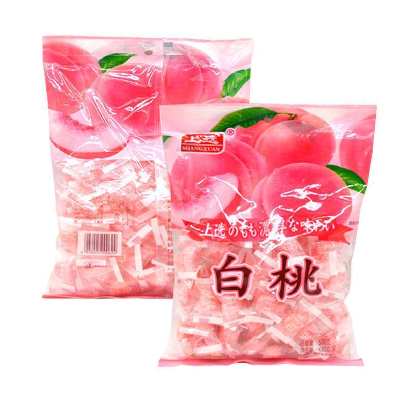 厂家白桃糖水蜜桃水果硬糖喜糖零食糖果500克/袋