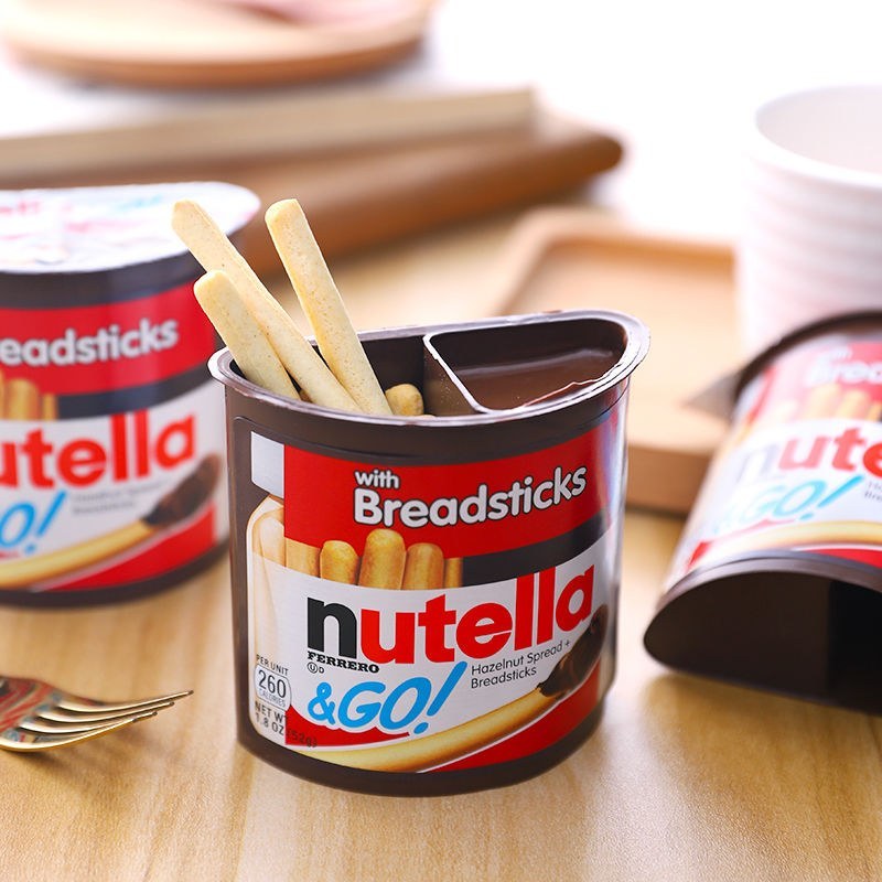 网红零食Nutella能多益榛子巧克力酱手指饼饼干棒点