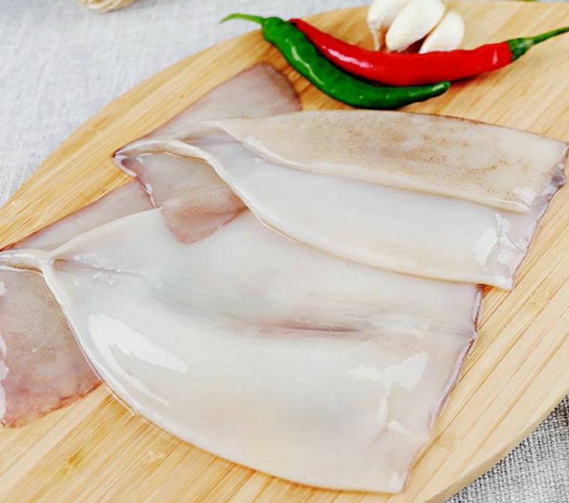 新鲜鱿鱼片去头去内脏鲜香美味火锅烧烤食材