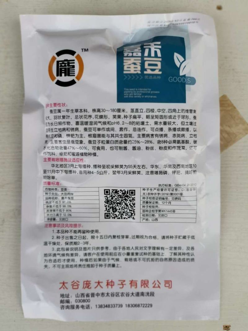 蚕豆种子七粒香大田专用品种种子一代杂交品种基地种植专用品