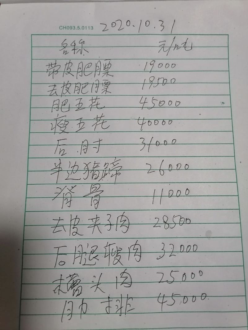 冻猪肉冻猪副冻带皮肥膘冻纤排