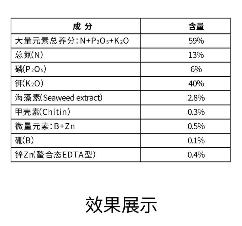 大量元素高钾型13-6-40水溶肥膨果转色甜度高