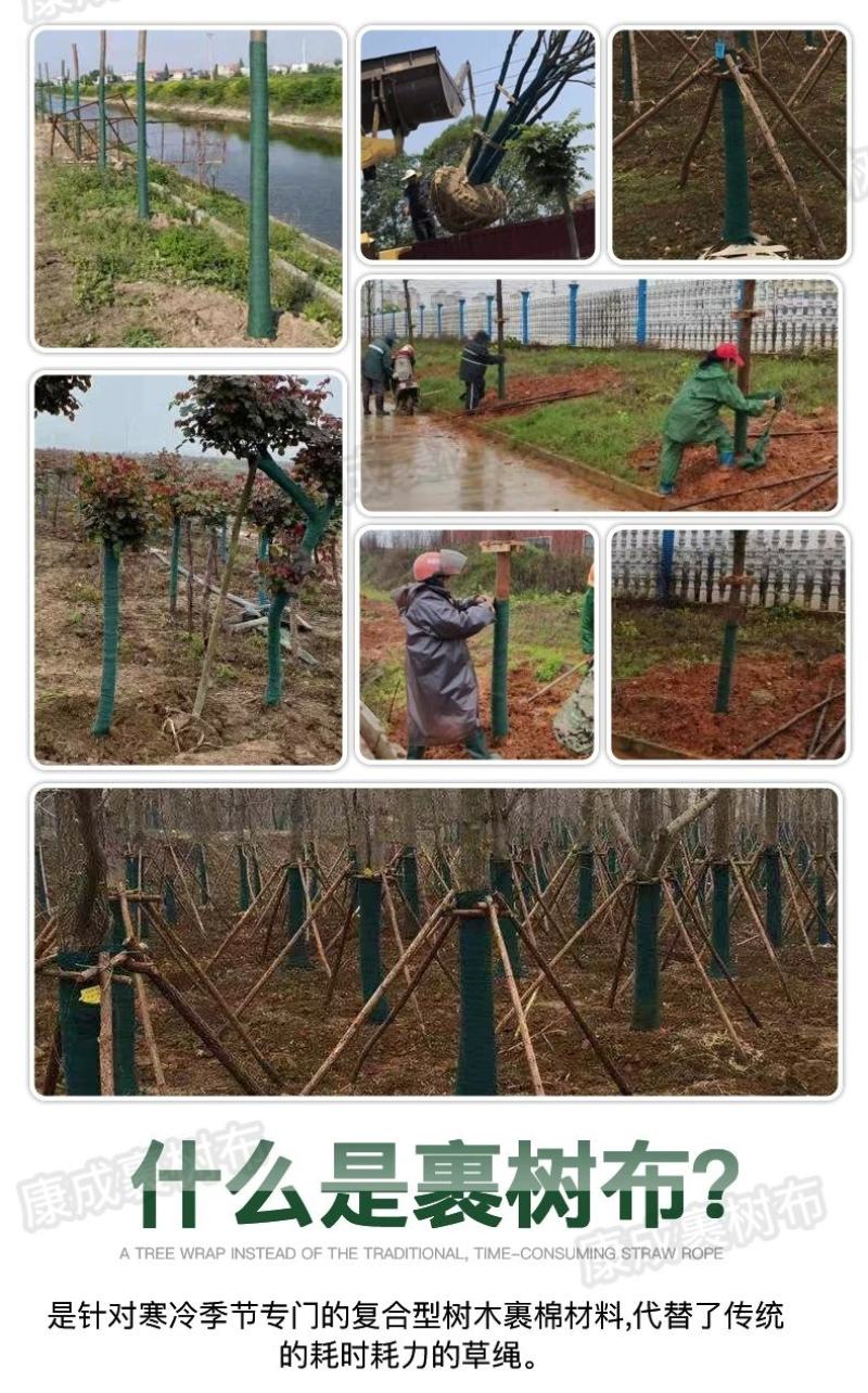 园林绿化保温裹树布保湿缠树布包树布树木防冻防寒土工布厂家