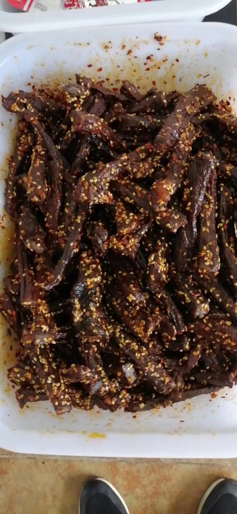 现烤现卖，纯正牛肉干