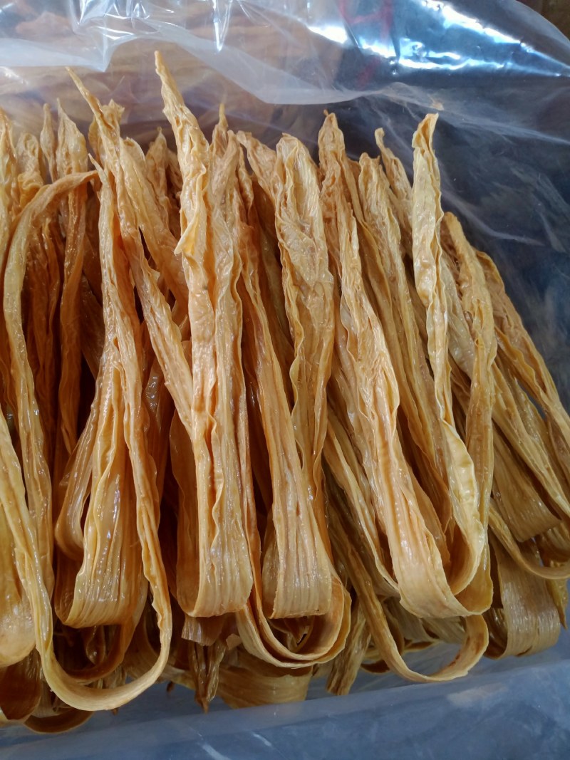 广东河源和平贝墩黄腐竹，纯手工黄圆竹豆腐皮大量批发零售