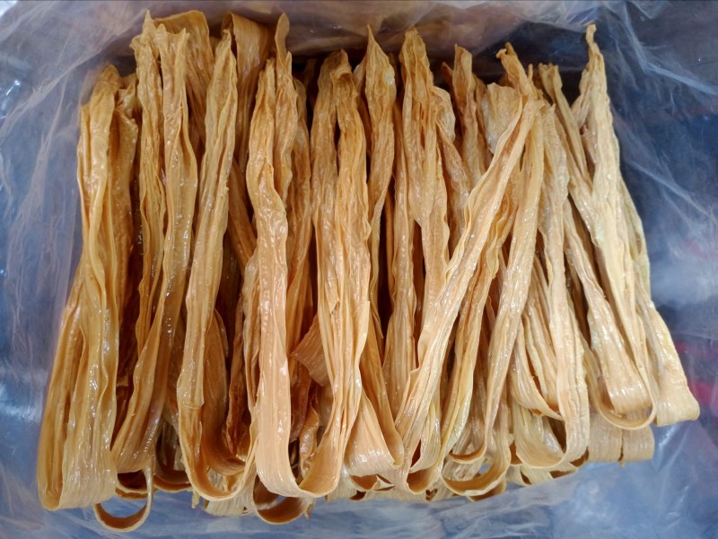 广东河源和平贝墩黄腐竹，纯手工黄圆竹豆腐皮大量批发零售