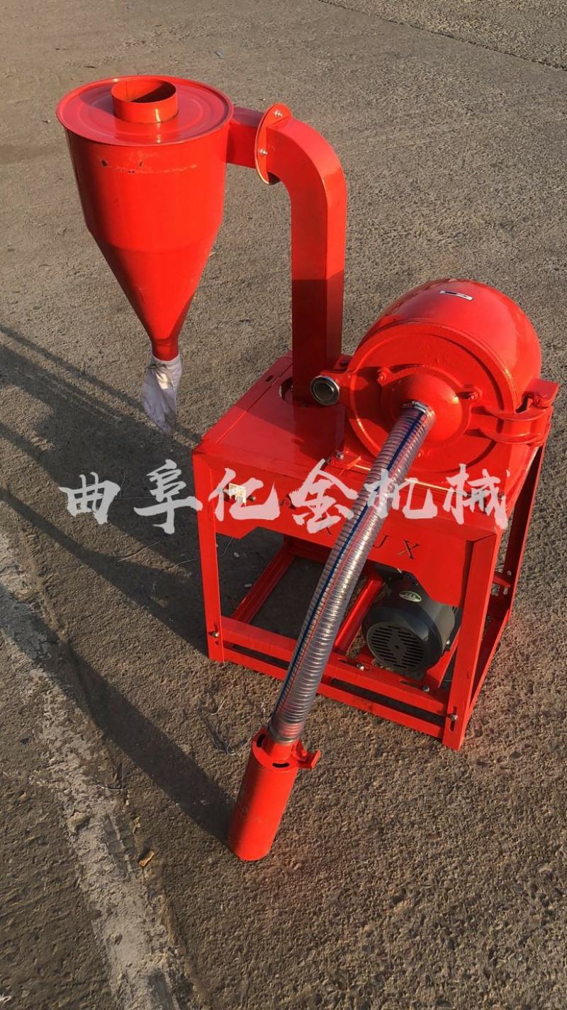 自吸式粮食粉碎机养殖场玉米大豆饲料打碎机两相电齿爪除尘型