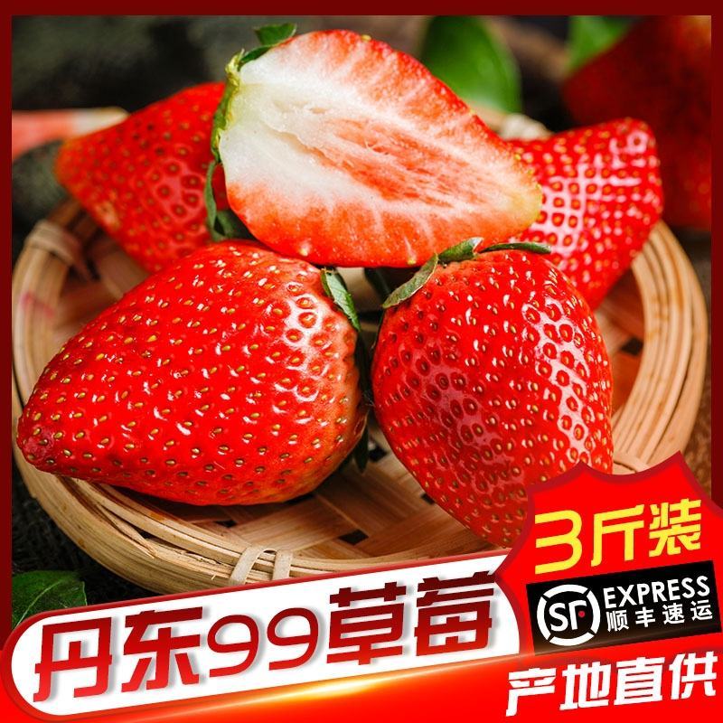 辽宁丹东东港九九红颜草莓基地一件代发招微商电商超市等