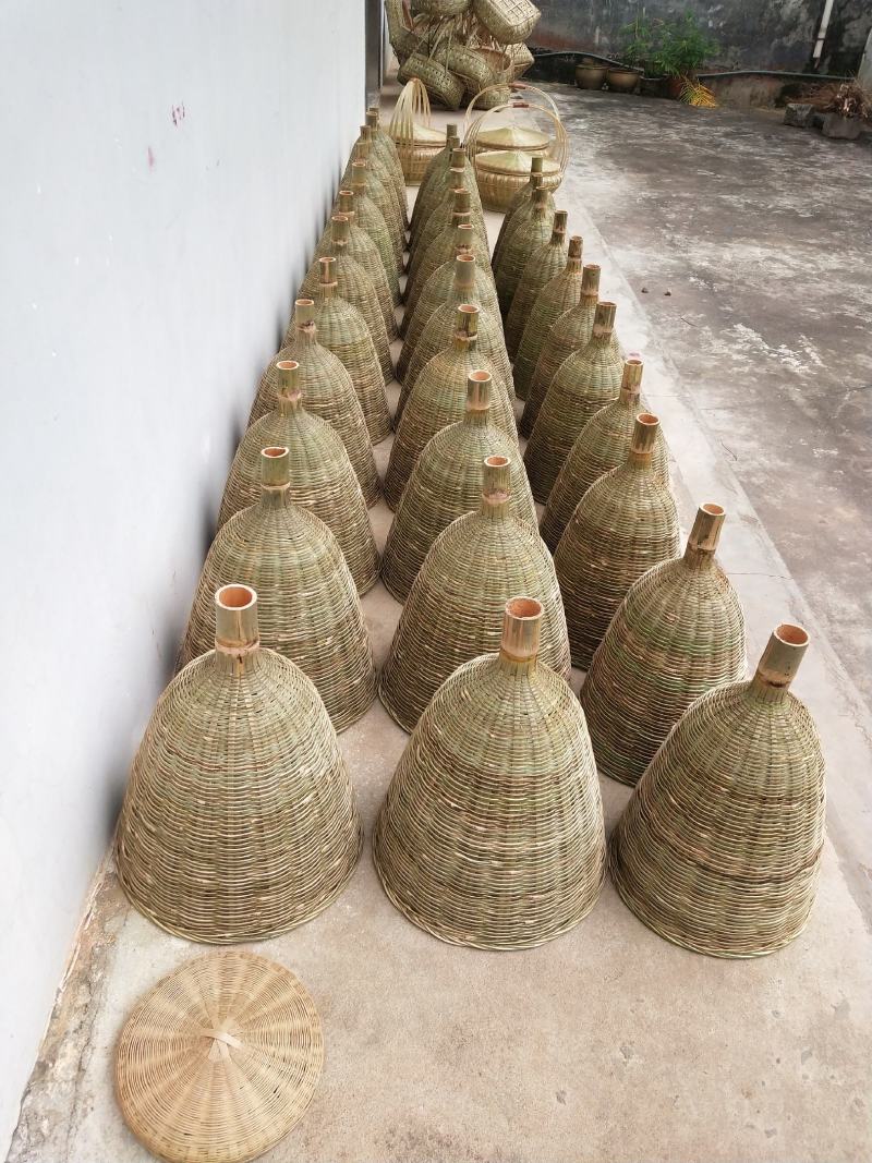 竹编竹制品手工竹编收蜂笼捕蜂笼招蜂笼加大竹编捕蜂器蜜蜂透