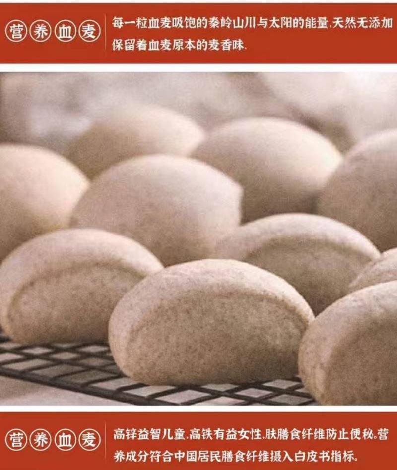 秦黑一号血麦全麦面粉家用无蔗糖低脂低筋粗粮含麦麸糖尿人群