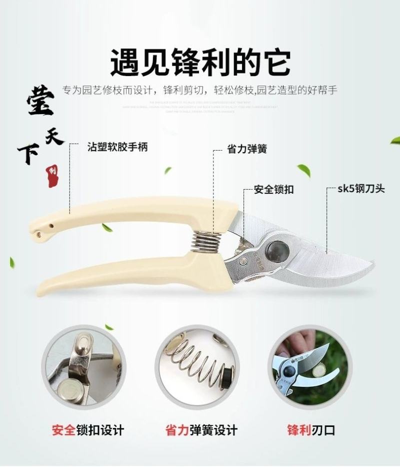 台湾sk5园艺剪果树修枝剪苗木修枝剪花卉修枝剪台湾修枝剪