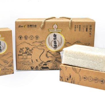 良田吉时DM-2富硒大米1kg*5袋真空礼盒装
