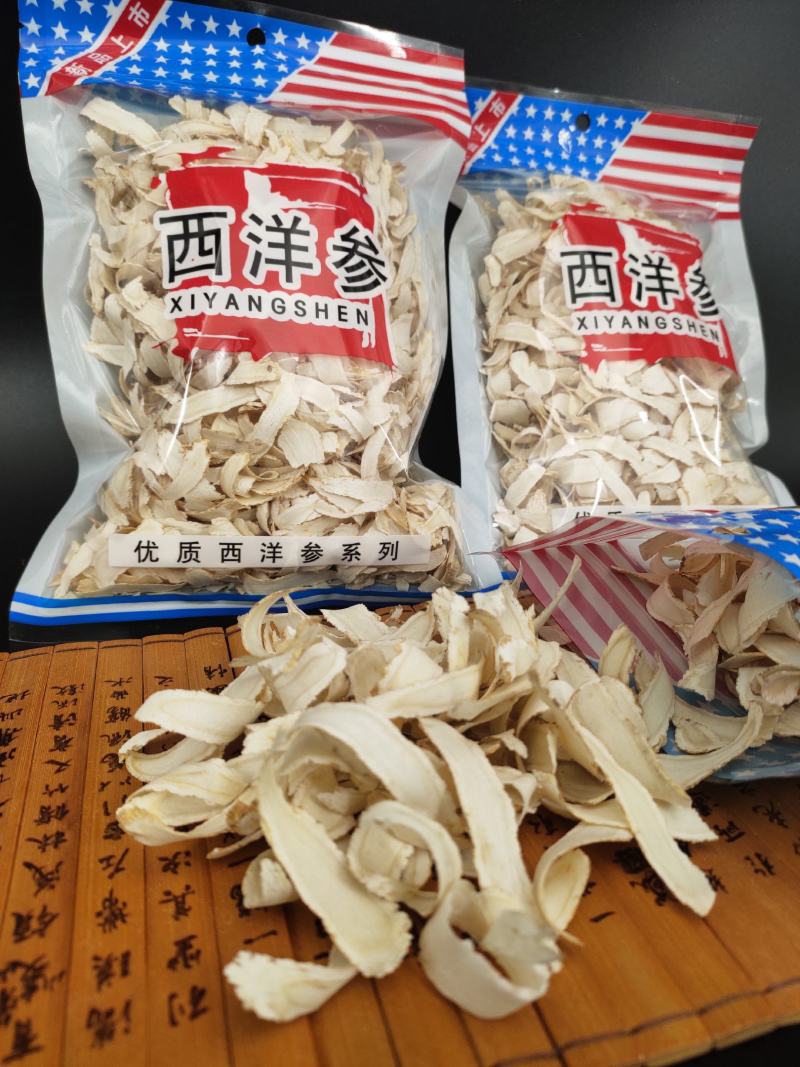 西洋参刨片卷片长白山软质西洋参切片产地批发100克袋装
