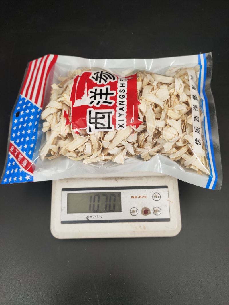 西洋参刨片卷片长白山软质西洋参切片产地批发100克袋装