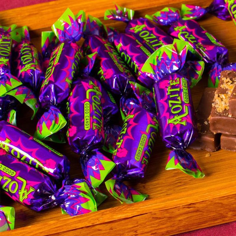 俄罗斯风味国产紫皮糖巧克力夹心网红糖喜糖零食年货糖果批发