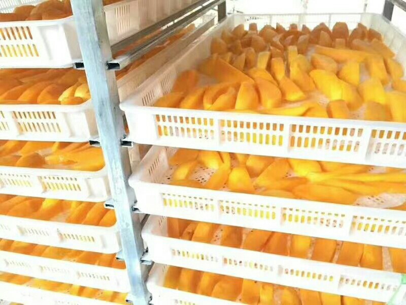 展示山楂干的加工流程,包括清洗、切片、干燥等步骤 山楂干制作过程图