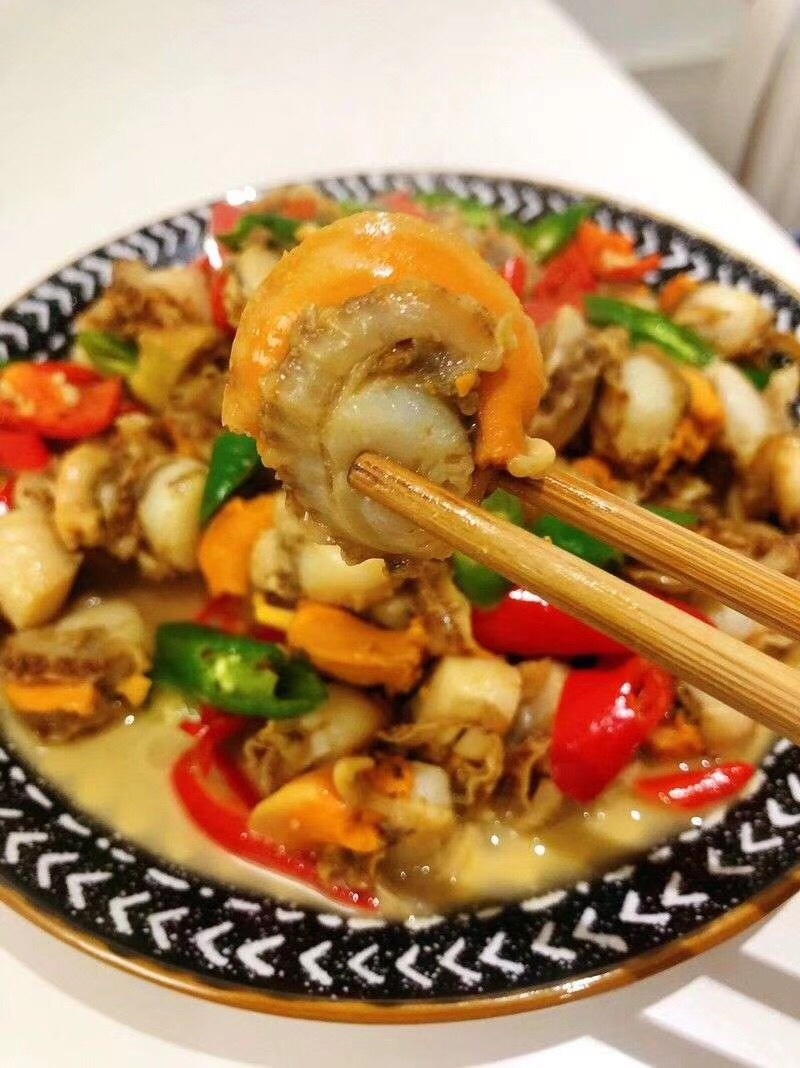大扇贝肉真空包装大个带膏新鲜现扒海鲜