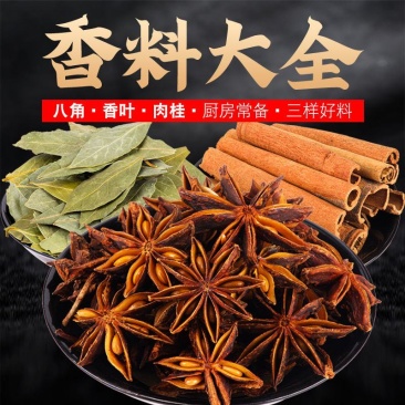 广西八角大料花椒干辣椒桂皮香叶大茴香炖肉孜然粉调料品大全