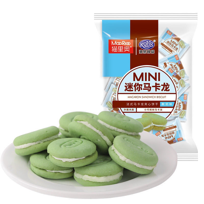 港荣马卡龙夹心饼干360g独立小包装白桃柠檬酸奶味