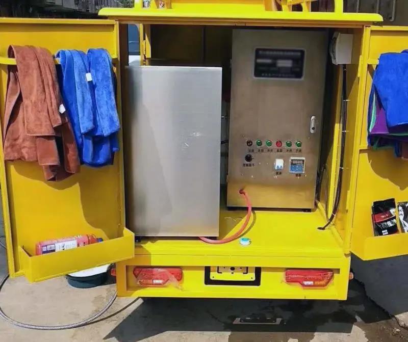 高压全自动移动洗车机电动三轮车小型便捷式商用蒸汽清洁设备