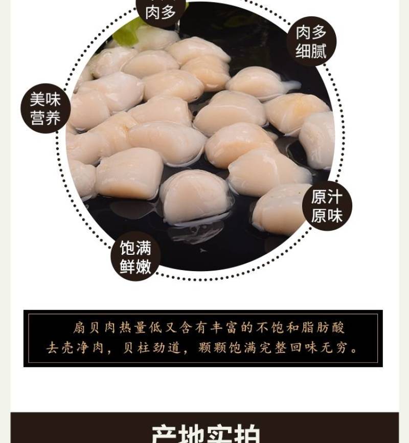 单冻扇贝柱，新鲜海鲜水产大瑶柱贝柱，元贝，鲜贝