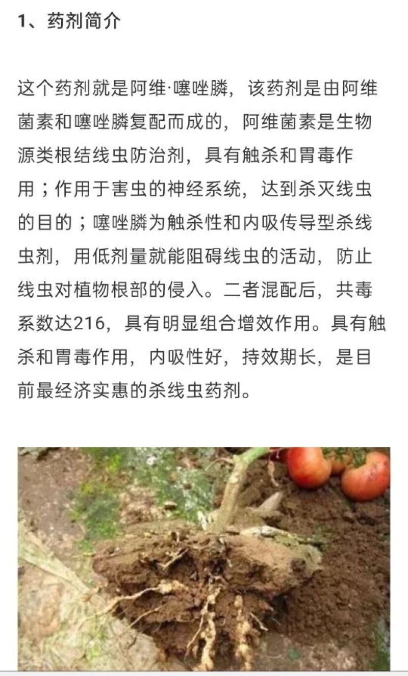 三农40%噻唑膦黄瓜烟草柑橘根结线虫根瘤病线虫药安全不伤