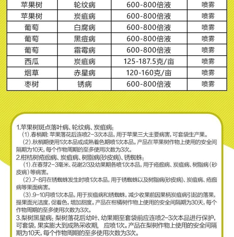 大生80%代森锰锌早疫病叶斑病炭疽病轮纹病杀菌剂