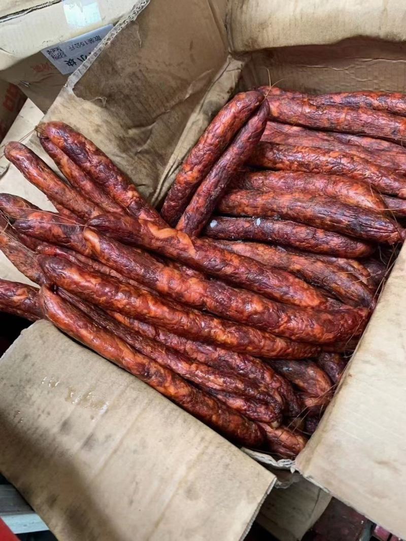 纯肉香肠腊肠干度好，颜色好，地摊展会集市产品