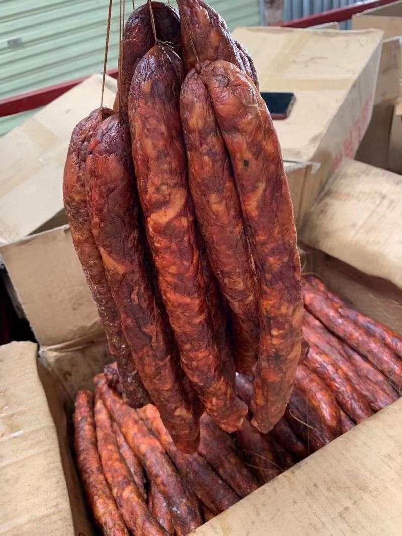 纯肉香肠腊肠干度好，颜色好，地摊展会集市产品