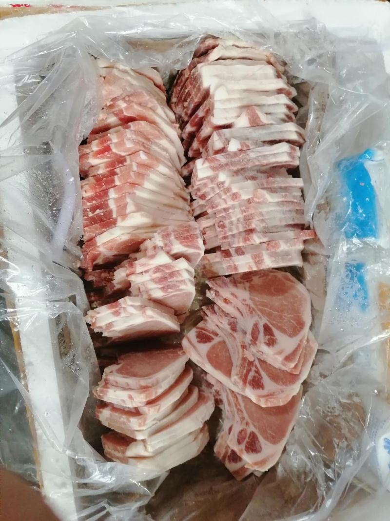 新鲜冷冻猪大排片现切猪排片4斤装带骨猪排片大排面大排饭约