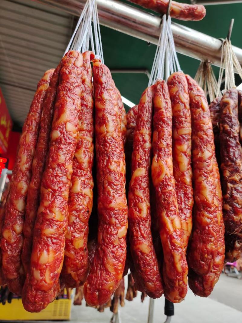 纯肉麻辣香肠干度好50斤1件适合超市专卖店景区常年批发