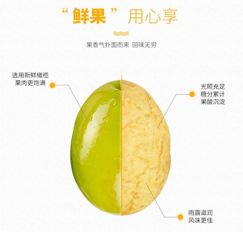 【厂家直销】九制甘草橄榄鸡公榄蜜饯果脯年货黄金橄榄