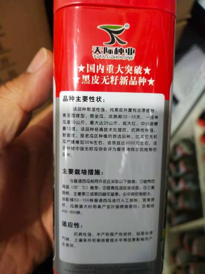 西瓜种子黑_霸（无籽）纯黑皮蜡粉厚果型大抗病抗湿