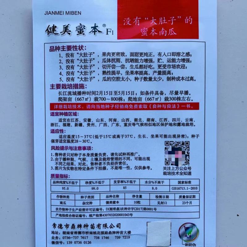 没有“大肚子”的蜜本南瓜，鼎牌健美蜜本南瓜种子面甜更纯正