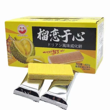 鑫泉榴莲威化饼400g香酥可口