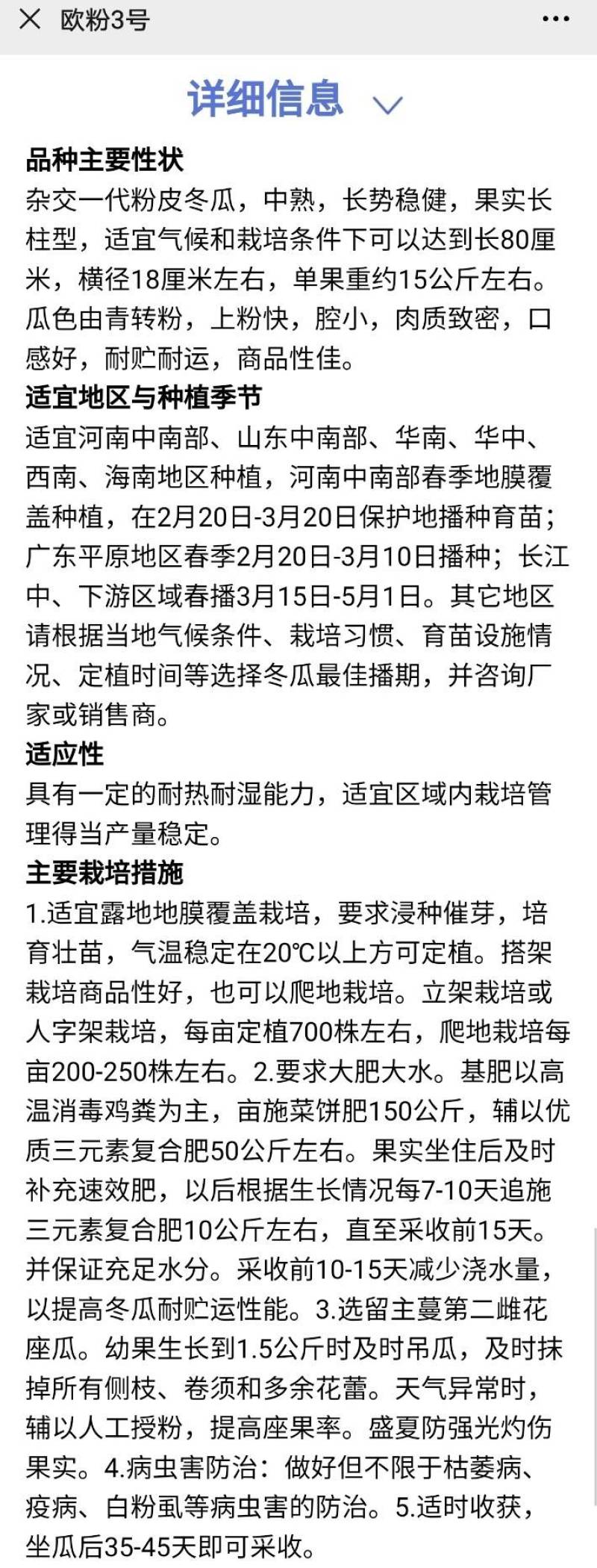 欧粉3号粉皮冬瓜种子欧兰德欧粉三号杂交特大抗病高产冬瓜