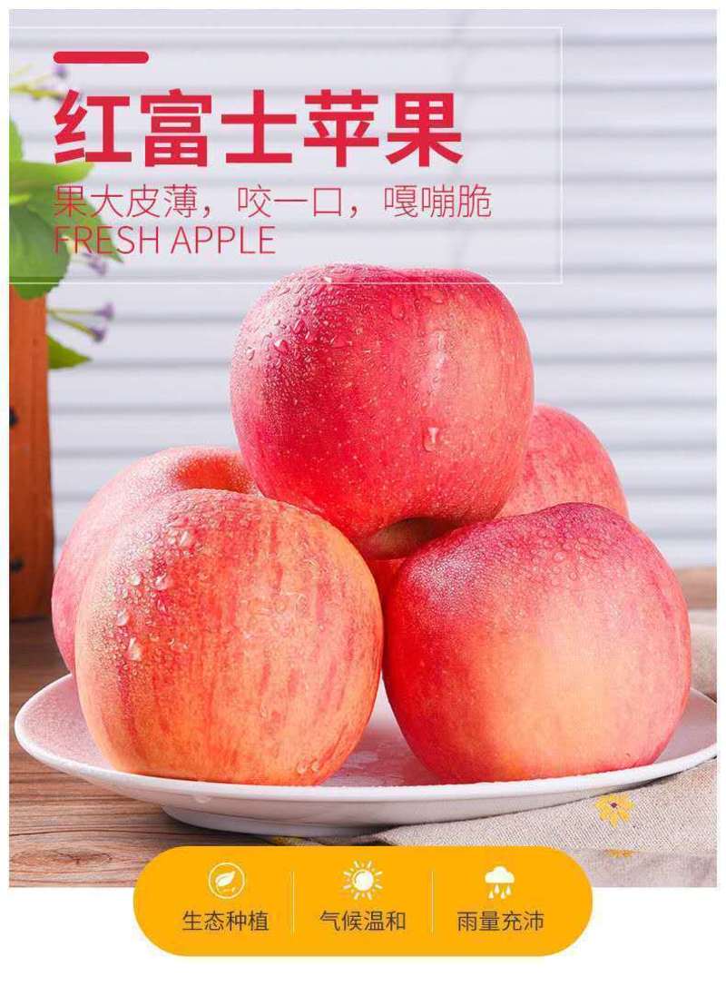 脆甜红富士苹果10斤装应季孕妇新鲜水果冰糖心丑苹果整箱
