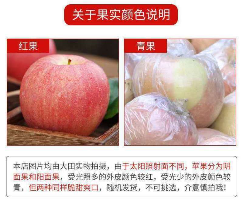 脆甜红富士苹果10斤装应季孕妇新鲜水果冰糖心丑苹果整箱
