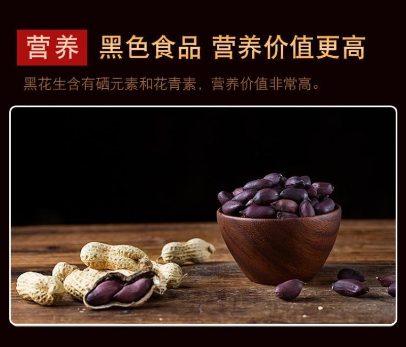 黑花生颗粒饱满颗粒大色泽亮颗粒均匀全国发货