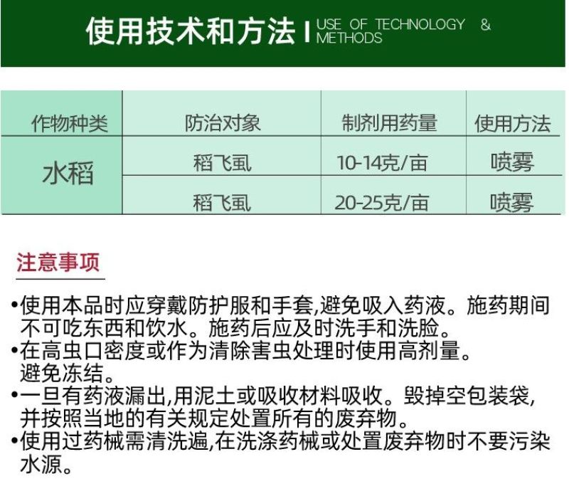 飞双克30%烯啶虫胺+70%噻嗪酮白粉虱稻飞虱杀虫剂