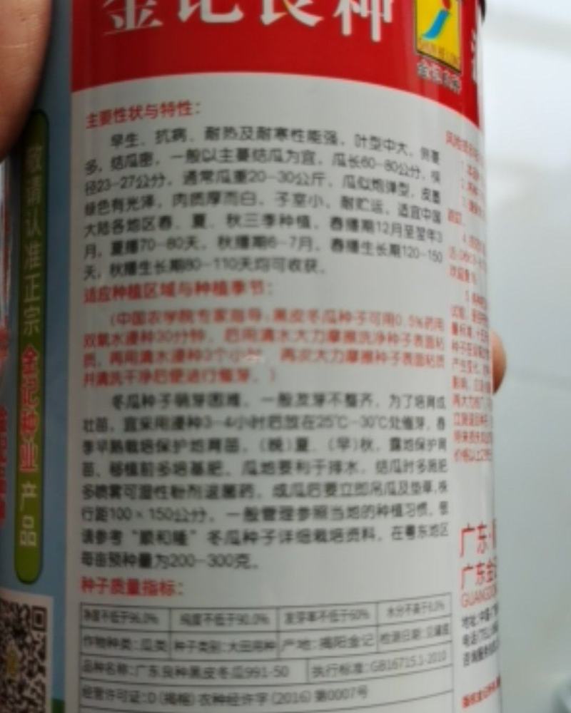 广东黑皮铁心大冬瓜种子炮弹冬瓜高产抗病强长势强健基地直供