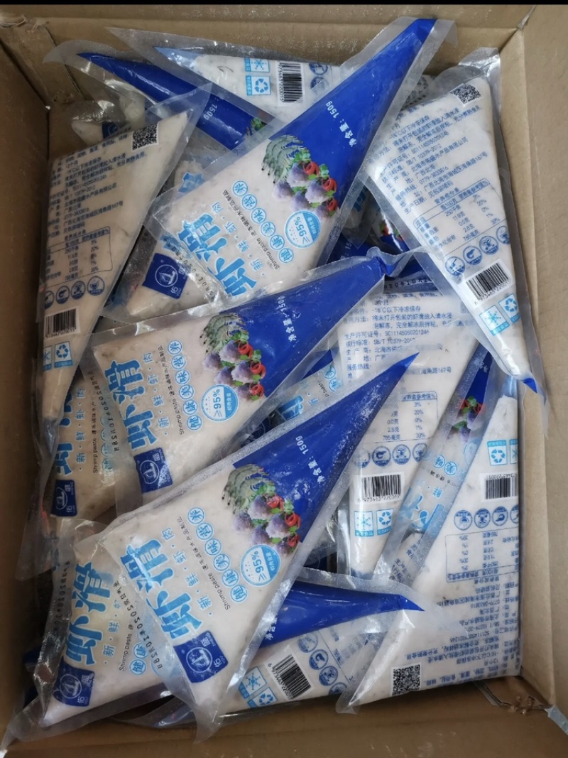 高品质虾滑，净虾肉含量95%，30包/件，150克/包
