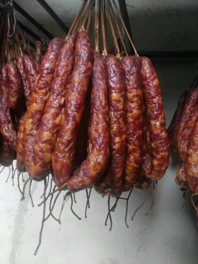 纯肉腊肠，传统手工川味麻辣肠，五香肠，风干肠