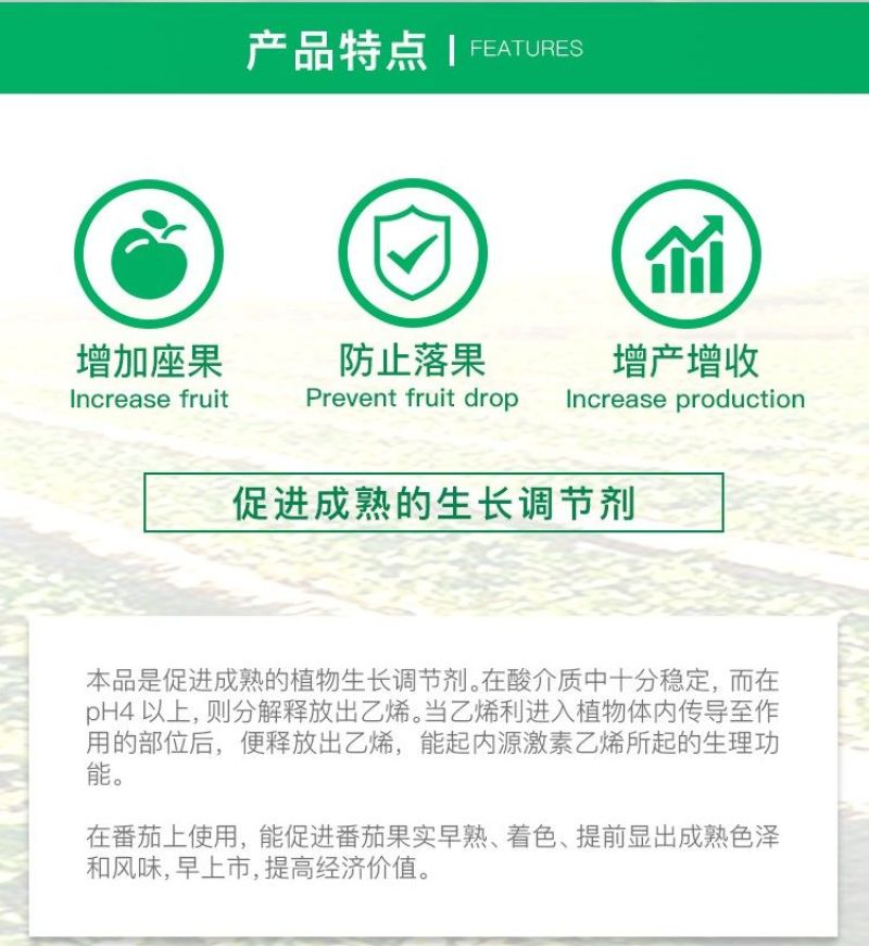 兰月乙烯利40%乙烯利调节生长催熟增产生长调节剂