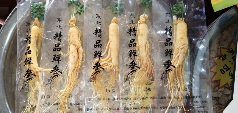 包邮鲜人参长白山人参八年生鲜参过年泡酒炖汤整支鲜人参参汤