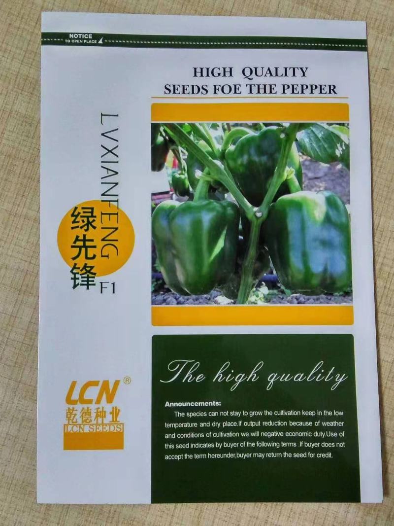 青方椒种子乾德绿先锋深绿色大型果果肉厚