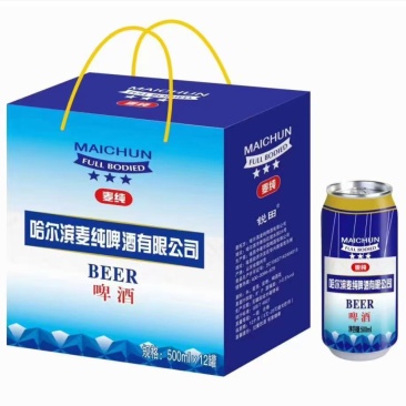 劲虎原浆，荷花，哈尔滨啤酒礼盒装啤酒，口感醇厚丝滑，