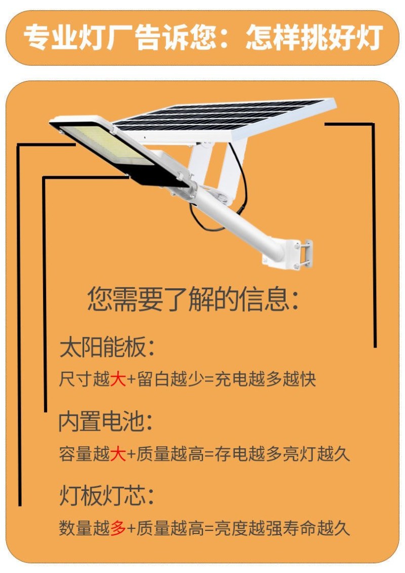 〈包邮）太阳能路灯家用户外庭院新农村大功率超亮全自动防水