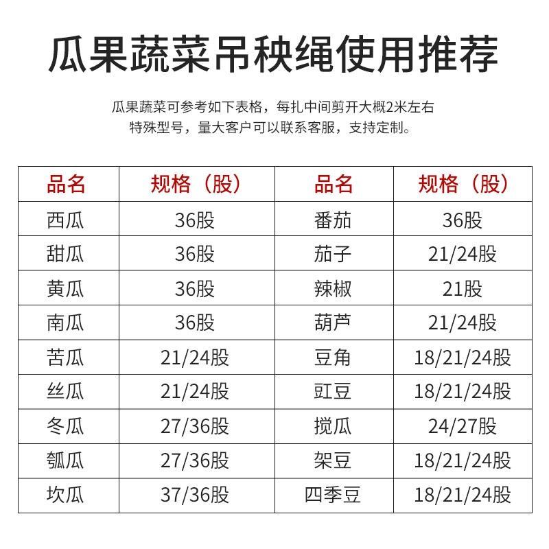 吊秧绳吊蔓绳农业专用绳子爬藤网拉绳蔬菜吊绳线抗氧化耐腐蚀